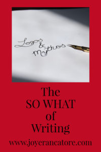 Put simply, a writer spends time writing for readers. At the end of the day, "readers" may be singular and synonymous with the writer, or add up to millions. www.joyerancatore.com