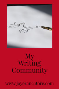www.joyerancatore.com: Welcome to week 3 of my little series on writing community. I'm more than a little happy today because I get to share with you my writing community!!