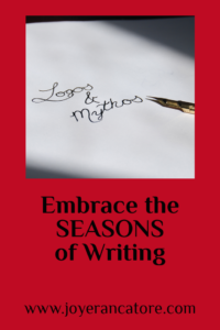 This post isn't about juggling everything in our lives. It is about embracing the seasons of writing. I suggest we start with a little PEP! www.joyerancatore.com