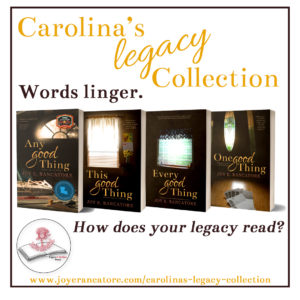 Carolina's Legacy Collection by Joy E. Rancatore spans four literary mediums: novel, novella, short story collection and epistolary.