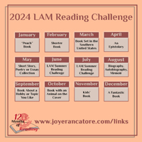 Calendar showcasing all the reading categories for the 2024 12 Days of Reading