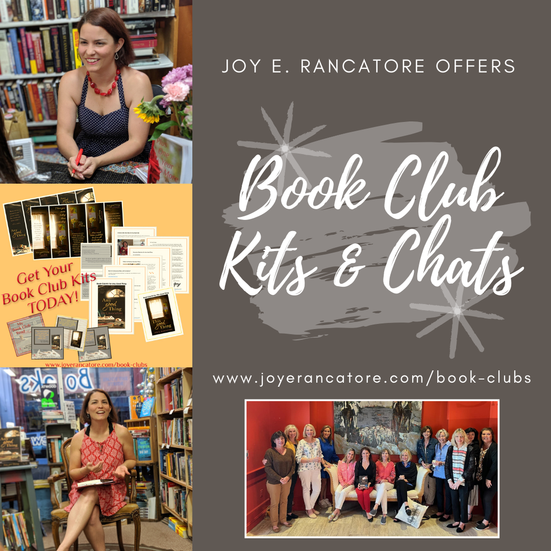 Indie Author Joy E. Rancatore offers book club kits and chats with book clubs. www.joyerancatore.com/book-clubs