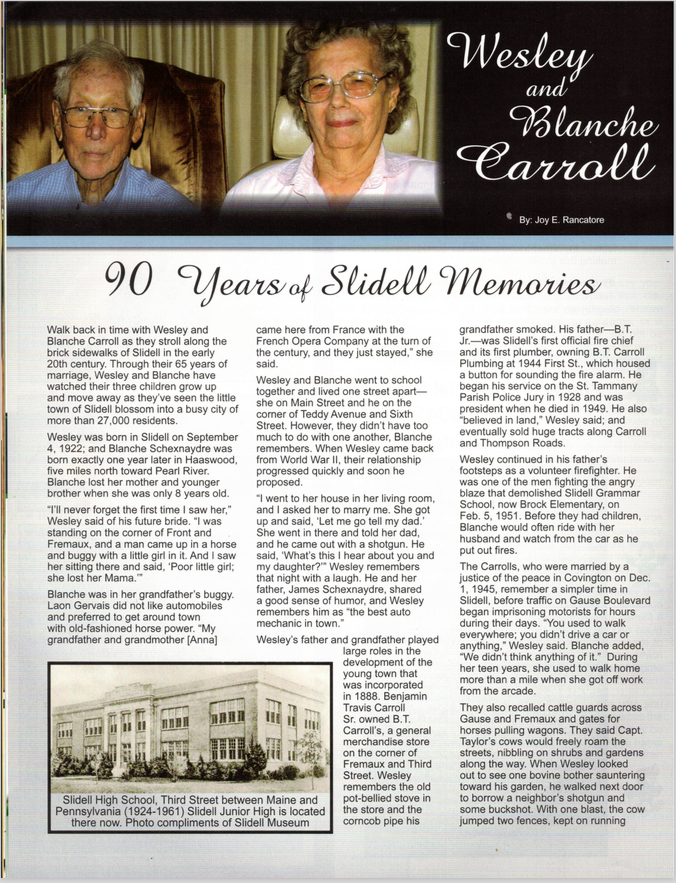 90 Years of Slidell Memories Joy E. Rancatore article icon