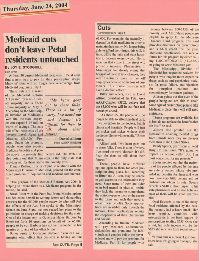 Medicaid Cuts Don't Leave Petal Residents Untouched Joy E. Stodghill article icon