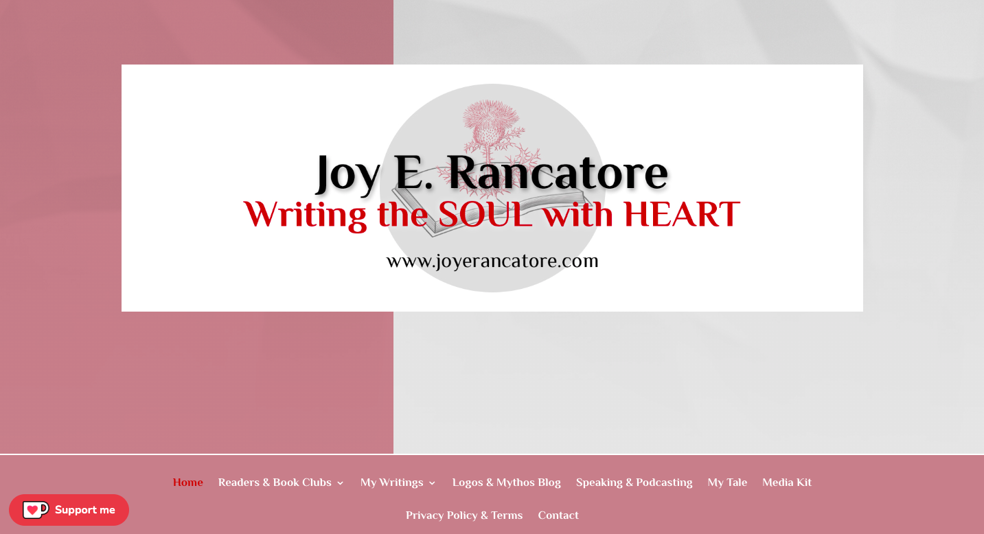 Screenshot of the author website of Joy E. Rancatore, Indie Author