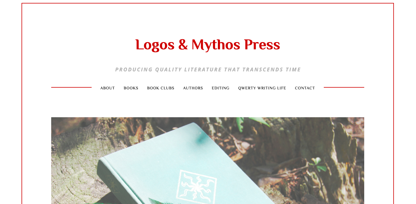 Screenshot of the website of Logos & Mythos Press, a small book publisher