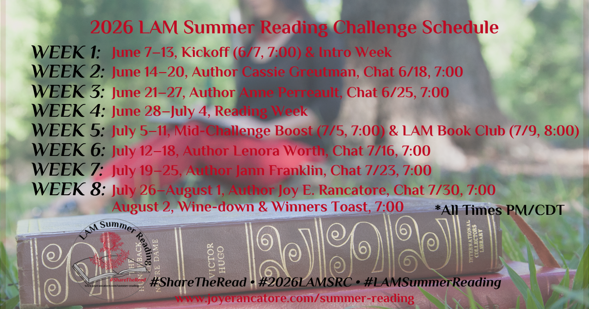 2026 LAM Summer Reading Challenge Schedule Graphic containing the schedule of events for the 2025 LAM Summer Reading Challenge.
